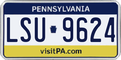 PA license plate LSU9624