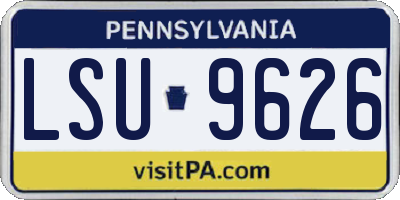 PA license plate LSU9626
