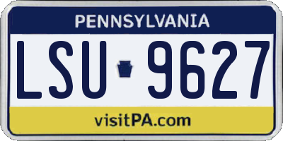 PA license plate LSU9627