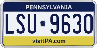 PA license plate LSU9630