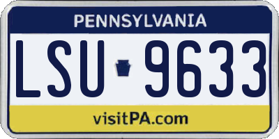 PA license plate LSU9633