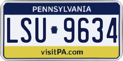 PA license plate LSU9634