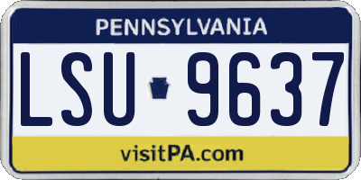 PA license plate LSU9637