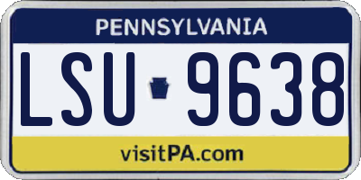 PA license plate LSU9638