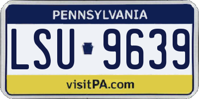 PA license plate LSU9639