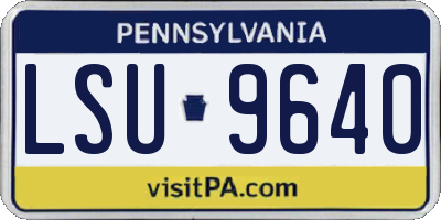 PA license plate LSU9640