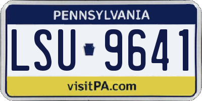 PA license plate LSU9641