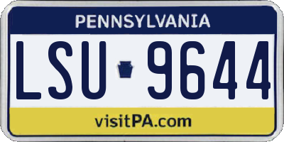 PA license plate LSU9644