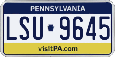 PA license plate LSU9645