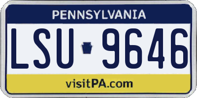 PA license plate LSU9646