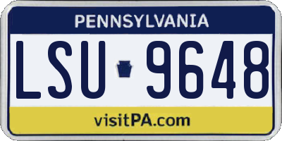 PA license plate LSU9648