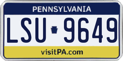 PA license plate LSU9649