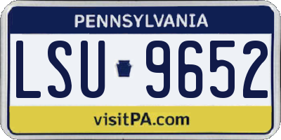 PA license plate LSU9652