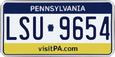 PA license plate LSU9654
