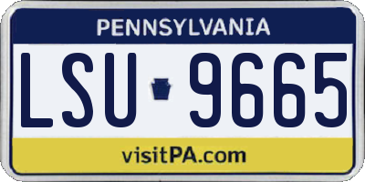 PA license plate LSU9665