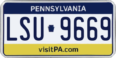 PA license plate LSU9669