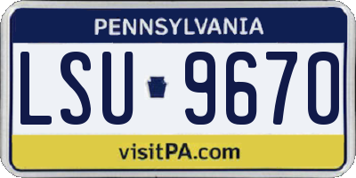 PA license plate LSU9670