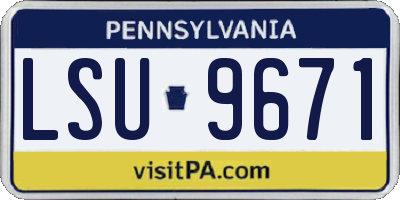 PA license plate LSU9671