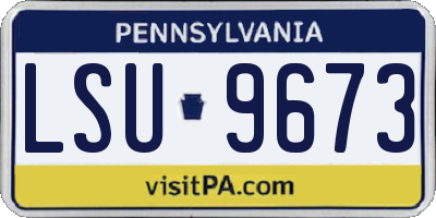 PA license plate LSU9673