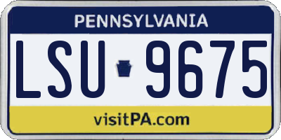 PA license plate LSU9675