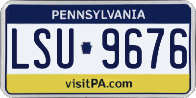 PA license plate LSU9676
