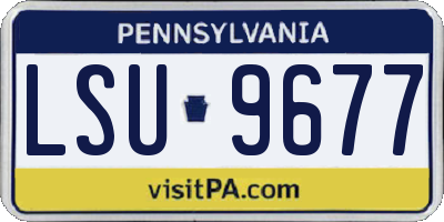 PA license plate LSU9677