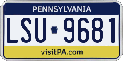 PA license plate LSU9681