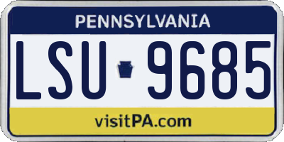 PA license plate LSU9685