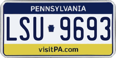 PA license plate LSU9693