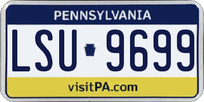 PA license plate LSU9699