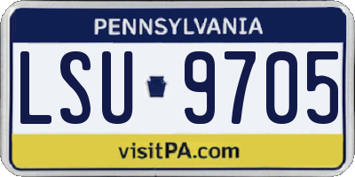 PA license plate LSU9705