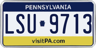 PA license plate LSU9713