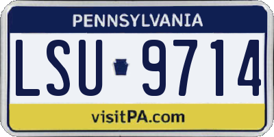 PA license plate LSU9714