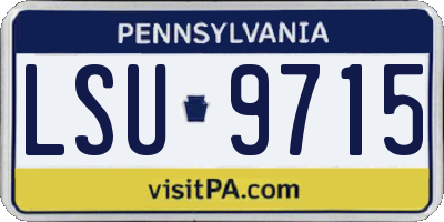 PA license plate LSU9715