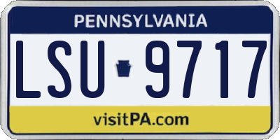PA license plate LSU9717