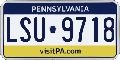 PA license plate LSU9718