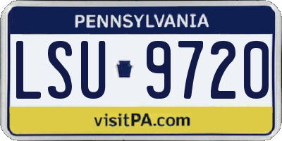 PA license plate LSU9720