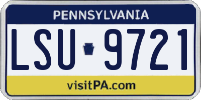 PA license plate LSU9721