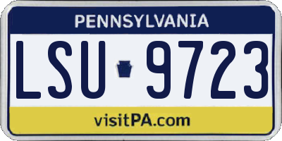 PA license plate LSU9723