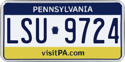 PA license plate LSU9724