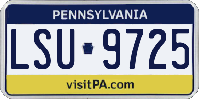 PA license plate LSU9725