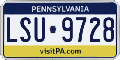 PA license plate LSU9728