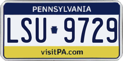 PA license plate LSU9729