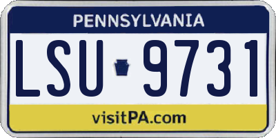 PA license plate LSU9731