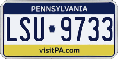 PA license plate LSU9733