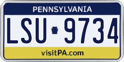 PA license plate LSU9734