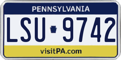 PA license plate LSU9742