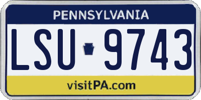PA license plate LSU9743