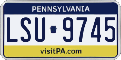 PA license plate LSU9745
