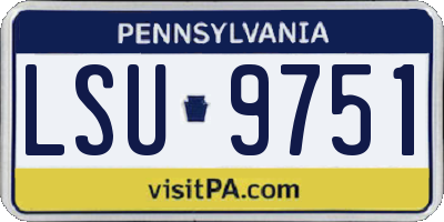 PA license plate LSU9751